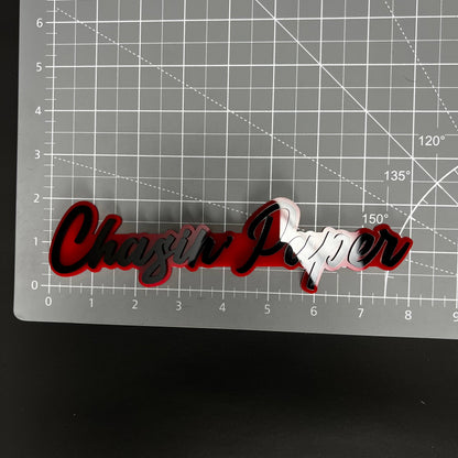 1PC Chasin Paper 3D Acrylic Badge - Car Truck Emblem Fender Sticker