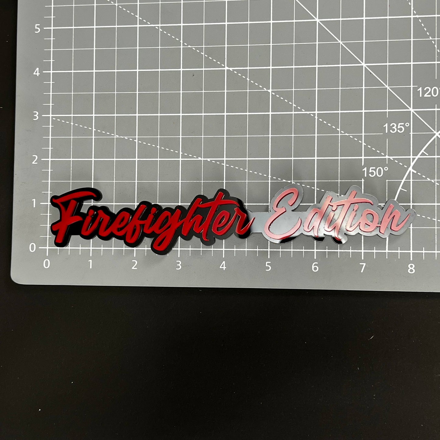 1PC Firefighter Edition 3D Acrylic Badge - Car Truck Emblem Fender Sticker