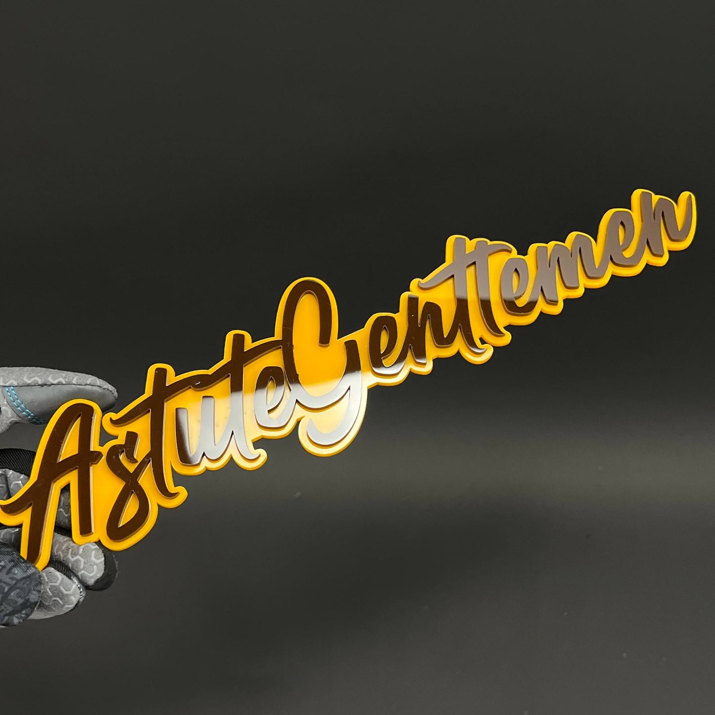 1PC AstuteGentlemen 3D Acrylic Badge - Car Truck Emblem Fender Sticker