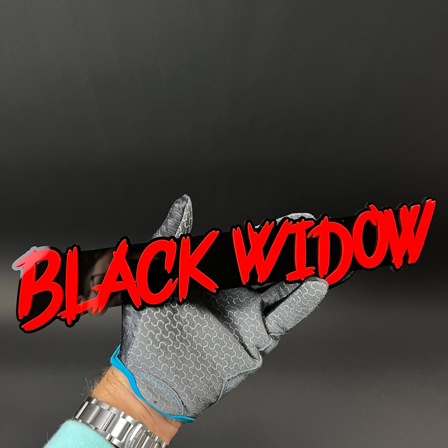 1PC Black Widow 3D Acrylic Badge - Car Truck Emblem Fender Sticker