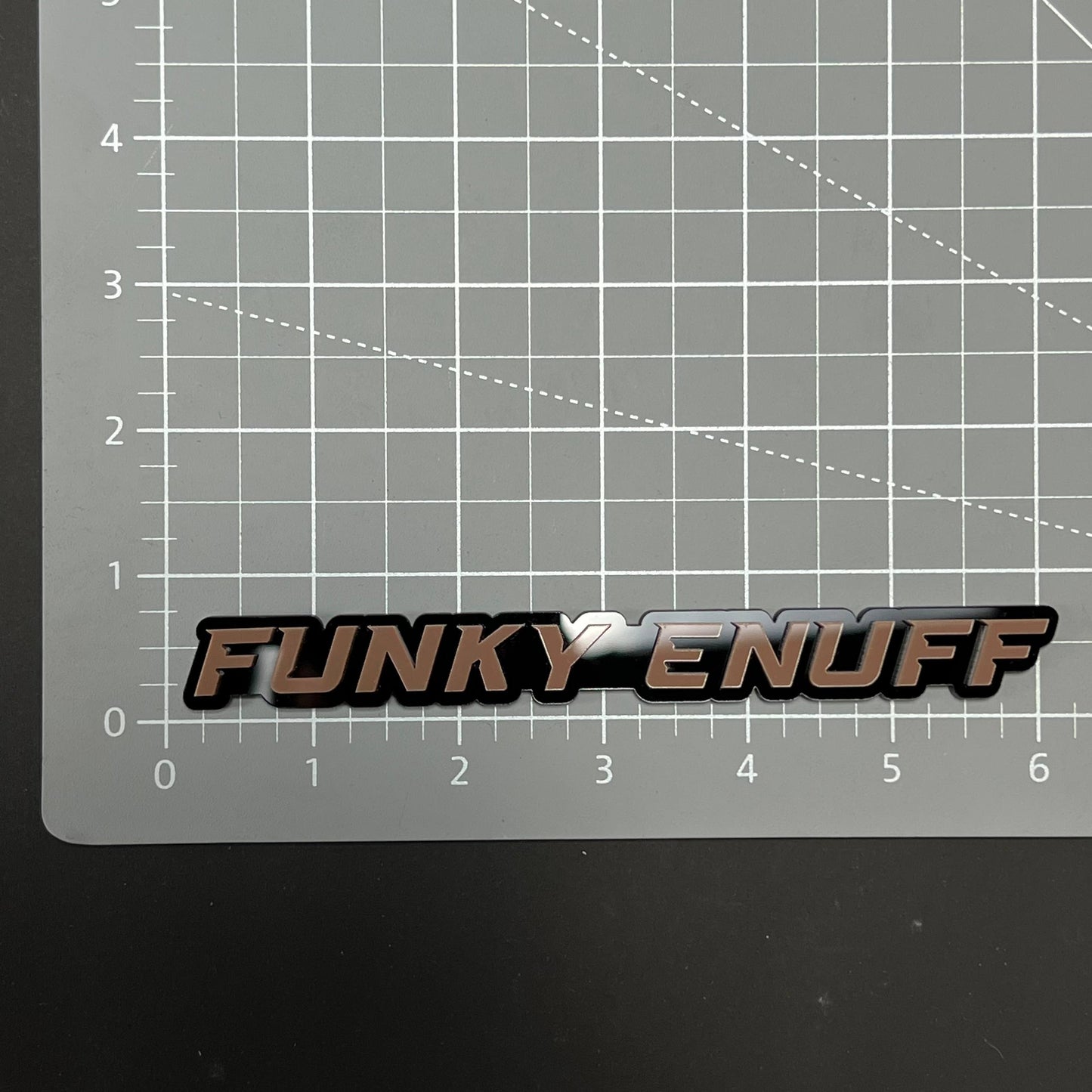 1PC FUNKY ENUFF 3D Acrylic Badge - Car Truck Emblem Fender Sticker