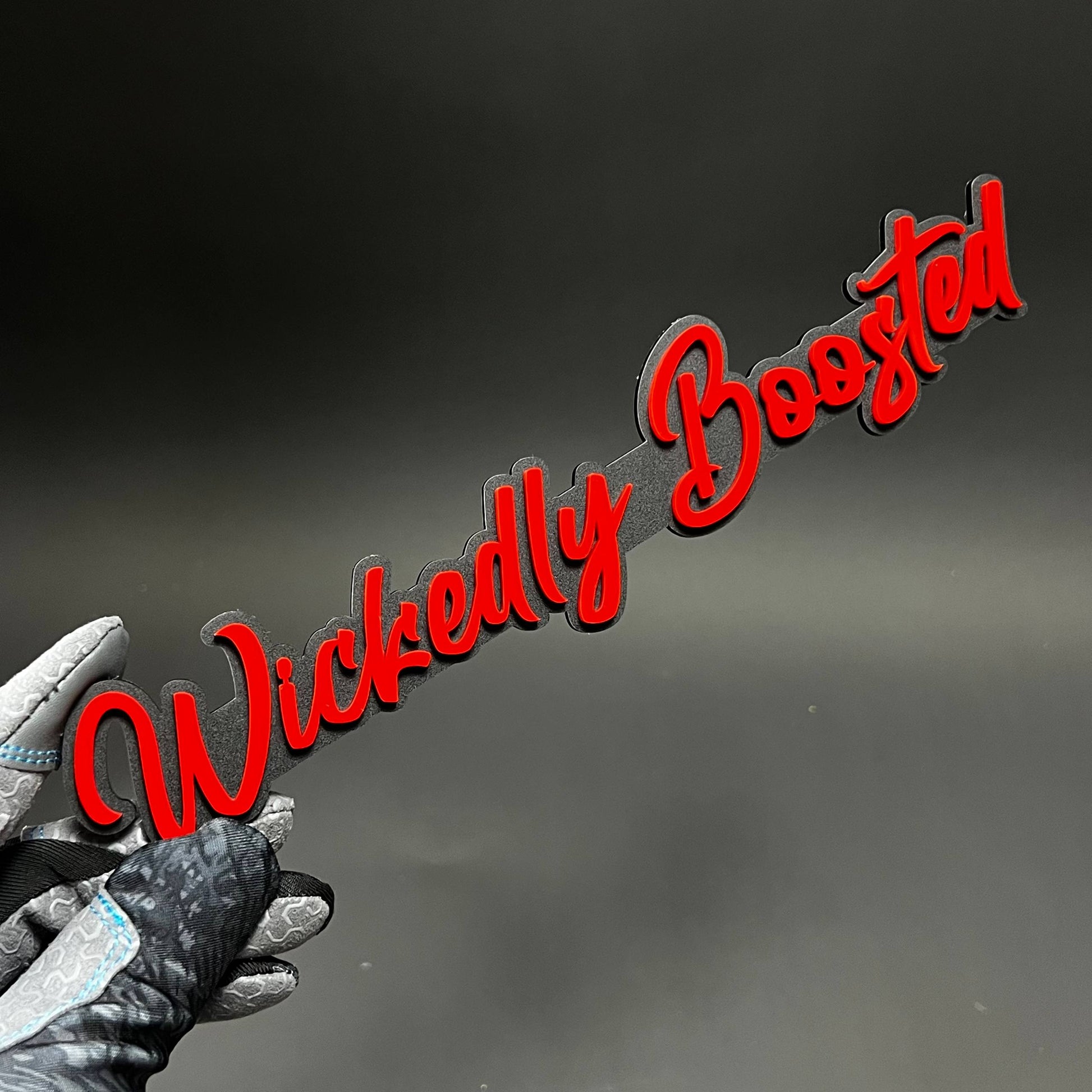 1PC Wickedly Boosted 3D Acrylic Badge - Car Truck Emblem Fender Sticker