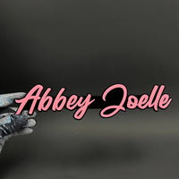 1PC Abbey Joelle 3D Acrylic Badge - Car Truck Emblem Fender Sticker