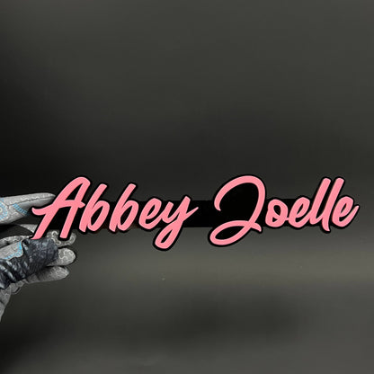 1PC Abbey Joelle 3D Acrylic Badge - Car Truck Emblem Fender Sticker
