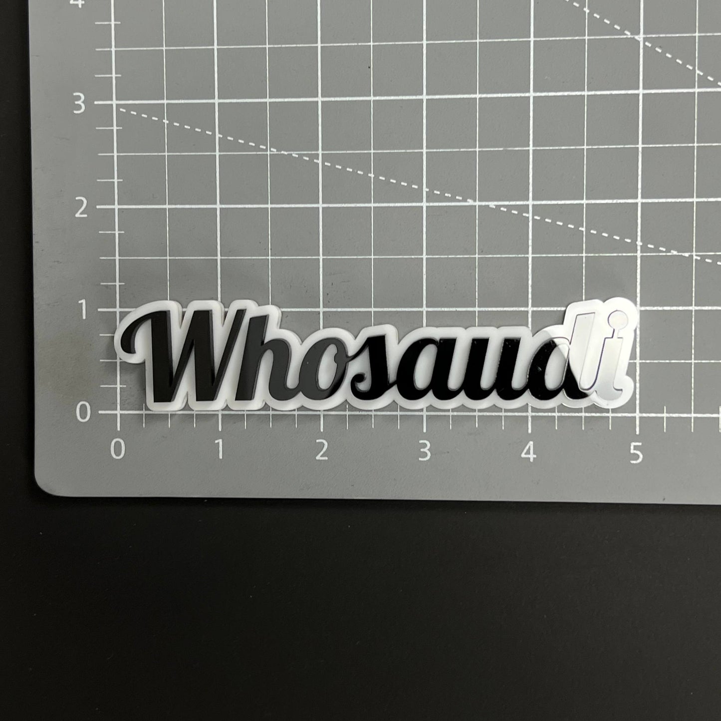 1PC Whosaudi 3D Acrylic Badge - Car Truck Emblem Fender Tailgate Trunk Sticker