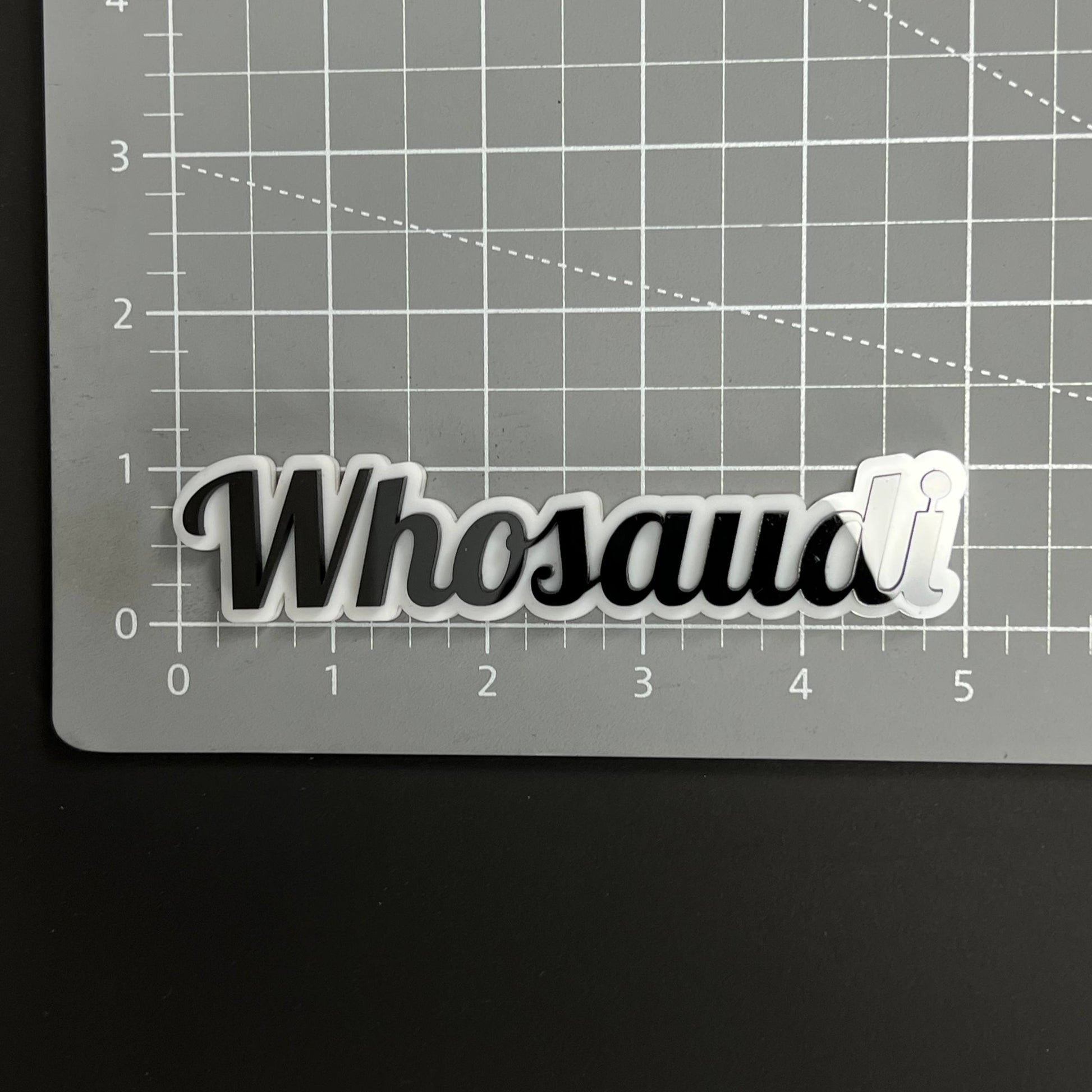 1PC Whosaudi 3D Acrylic Badge - Car Truck Emblem Fender Tailgate Trunk Sticker