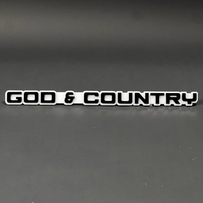 1PC GOD & COUNTRY 3D Acrylic Badge - Car Truck Emblem Fender Sticker