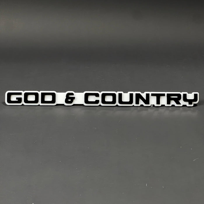 1PC GOD & COUNTRY 3D Acrylic Badge - Car Truck Emblem Fender Sticker