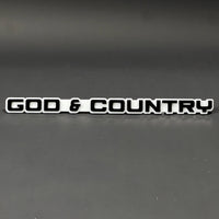 1PC GOD & COUNTRY 3D Acrylic Badge - Car Truck Emblem Fender Sticker