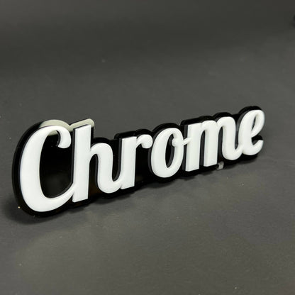 1PC Chrome 3D Acrylic Badge - Car Truck Emblem Fender Tailgate Trunk Sticker