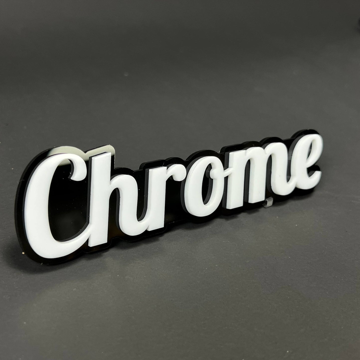 1PC Chrome 3D Acrylic Badge - Car Truck Emblem Fender Tailgate Trunk Sticker