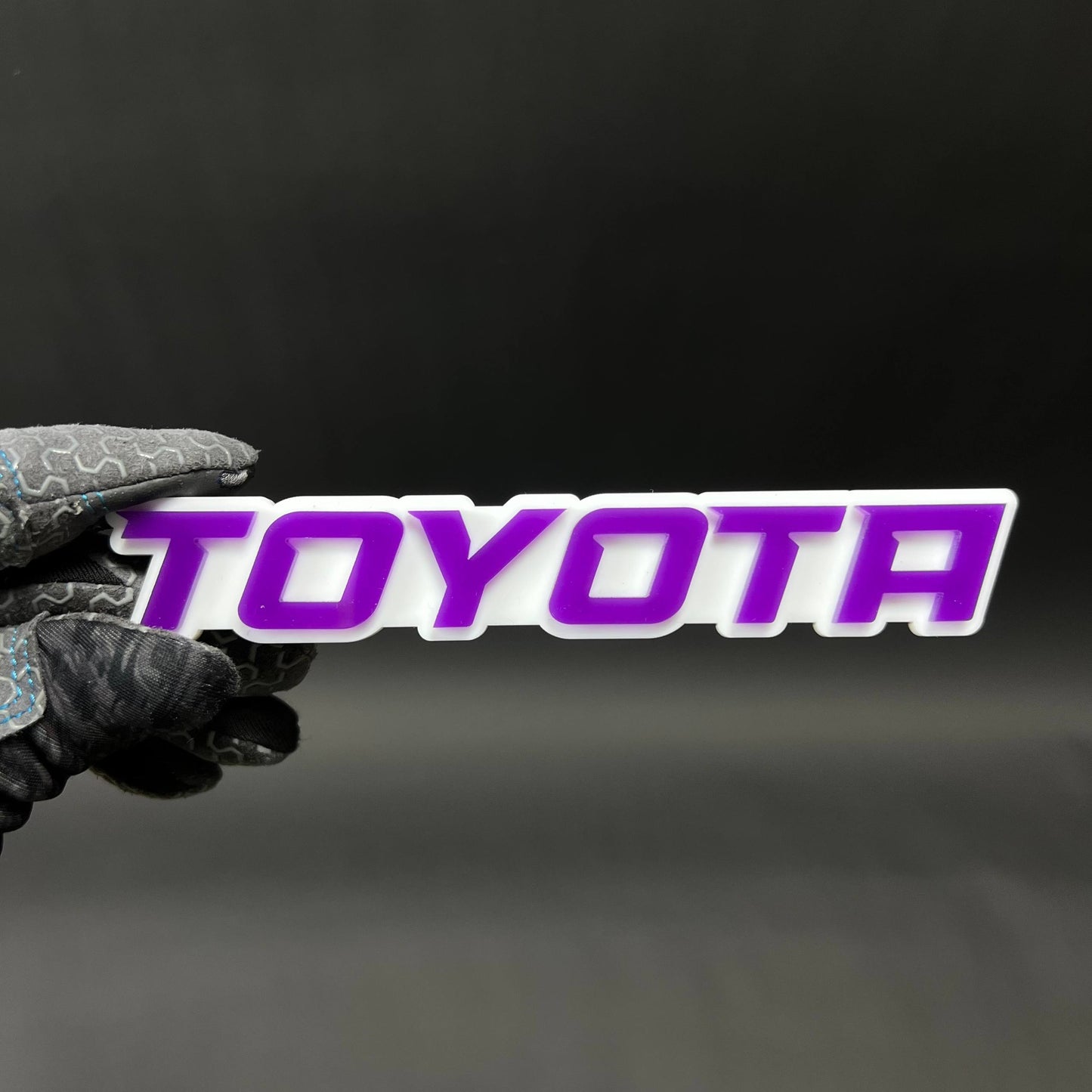 1PC TOYOTA (Purple) 3D Acrylic Badge - Car Truck Emblem Fender Sticker