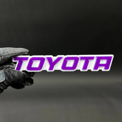 1PC TOYOTA (Purple) 3D Acrylic Badge - Car Truck Emblem Fender Sticker