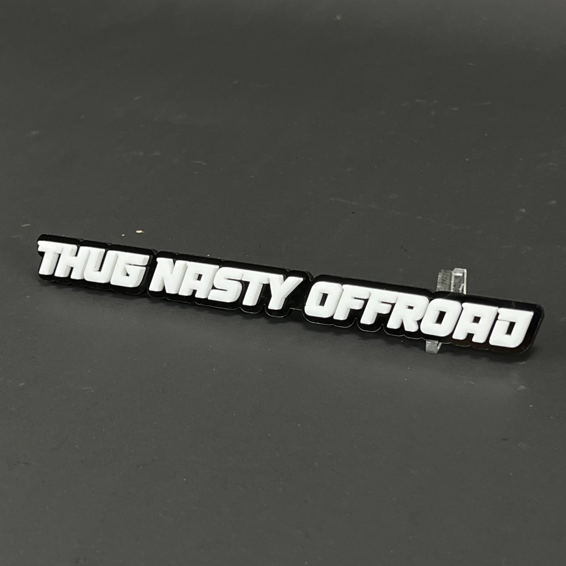 1PC THUG NASTY OFFROAD White 3D Acrylic Badge - Car Truck Emblem Fender Sticker