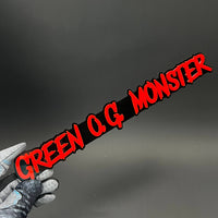 1PC GREEN O.G. MONSTER 3D Acrylic Badge - Car Truck Emblem Fender Sticker