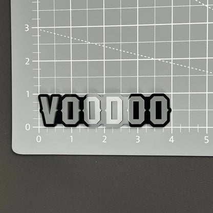 Voodoo White 3D Acrylic Badge - Car Truck Emblem Fender Tailgate Trunk Sticker