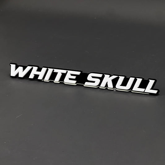 1PC WHITE SKULL 3D Acrylic Badge - Car Truck Emblem Fender Sticker