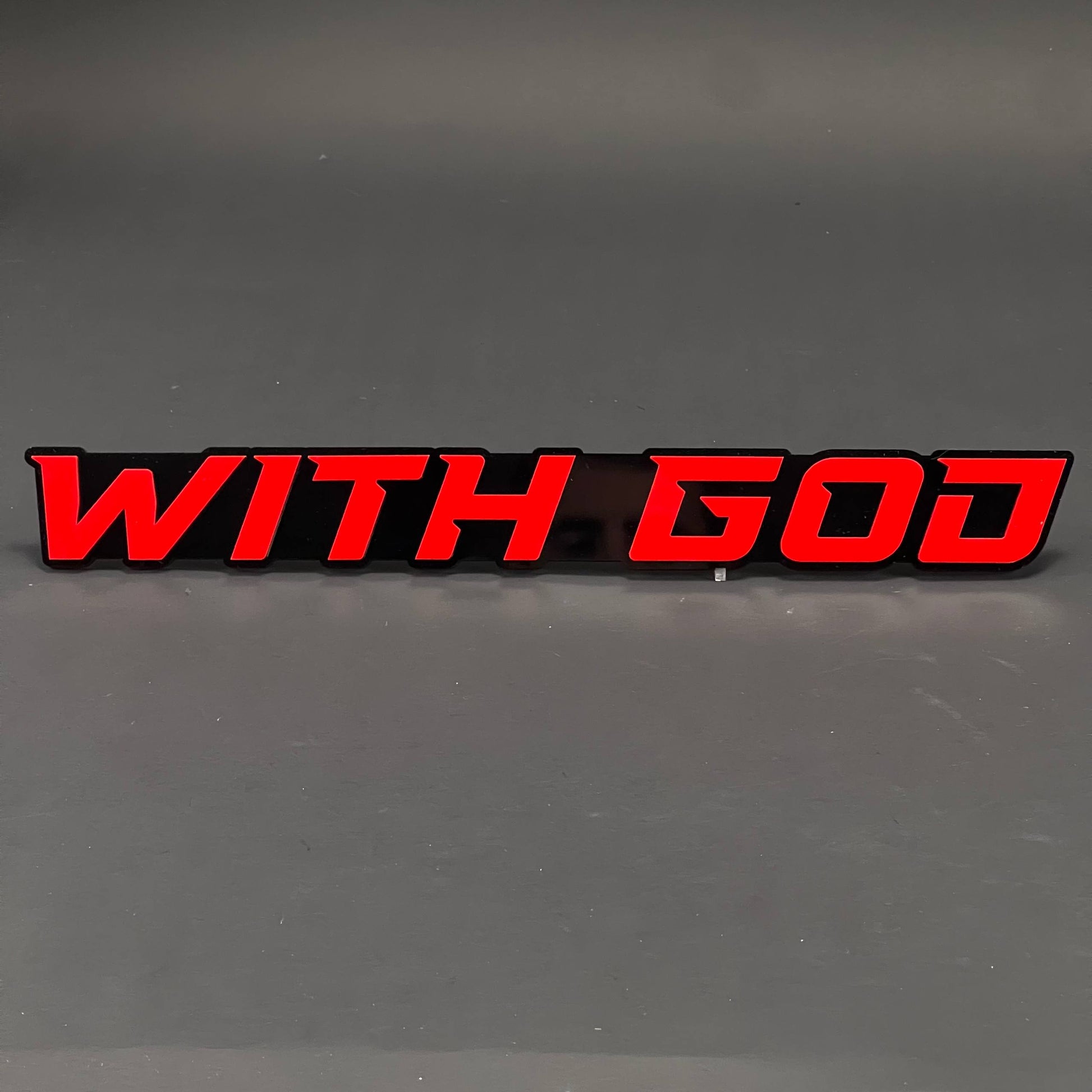1PC WITH GOD 3D Acrylic Badge - Car Truck Emblem Fender Tailgate Trunk Sticker