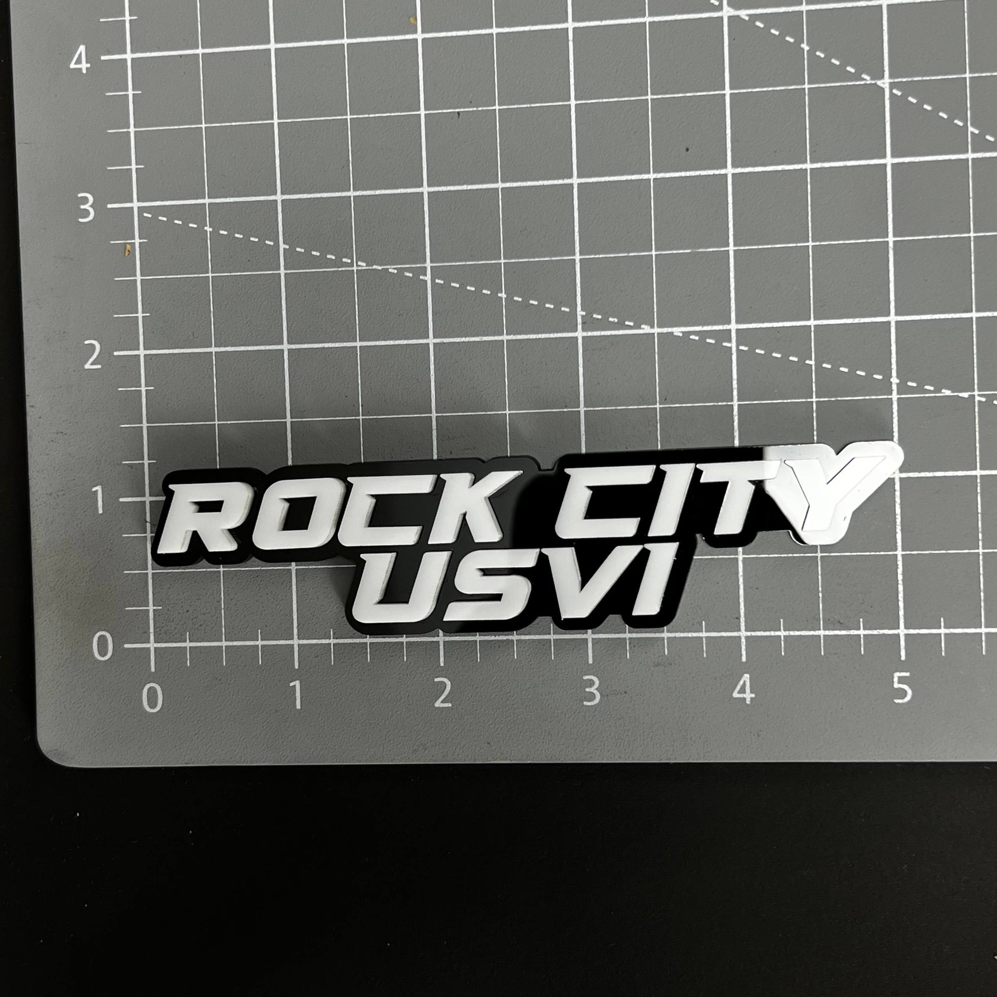 1PC ROCK CITY USVI 3D Acrylic Badge - Car Truck Emblem Fender Sticker