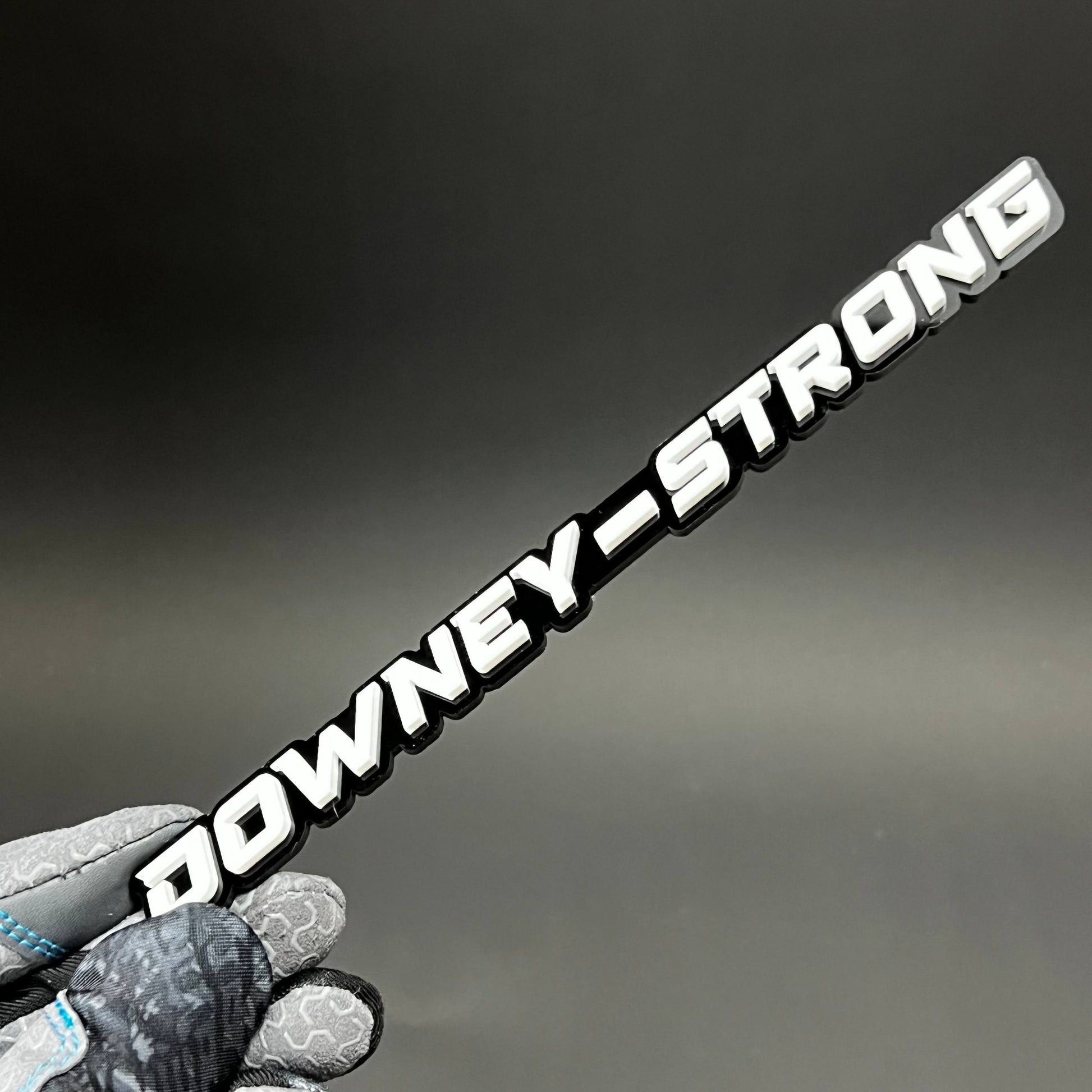 1PC DOWNEY-STRONG 3D Acrylic Badge - Car Truck Emblem Fender Sticker