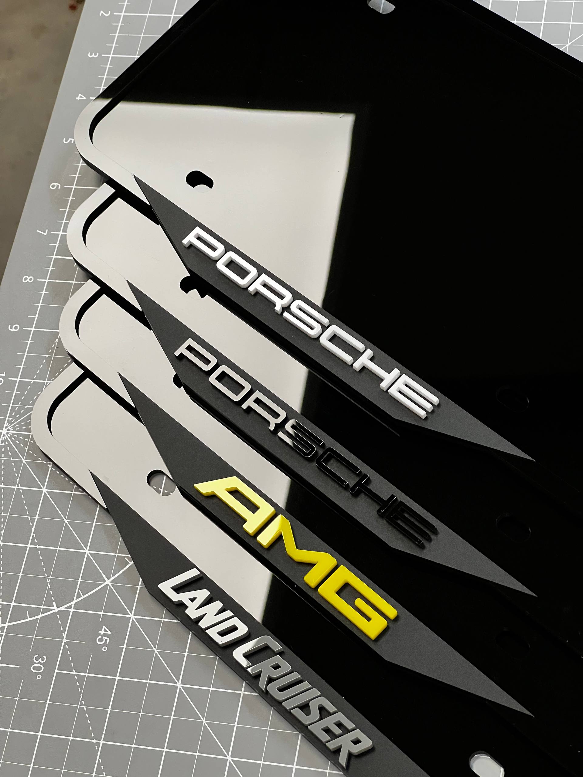 1PC Porsche AMG Land Cruiser 3D Acrylic Badge - Car Truck Emblem Fender Sticker