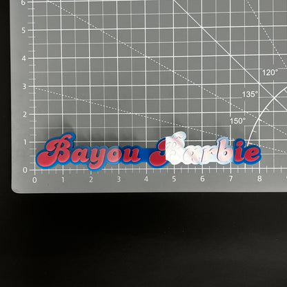 1PC Bayou Barbie 3D Acrylic Badge - Car Truck Emblem Fender Sticker