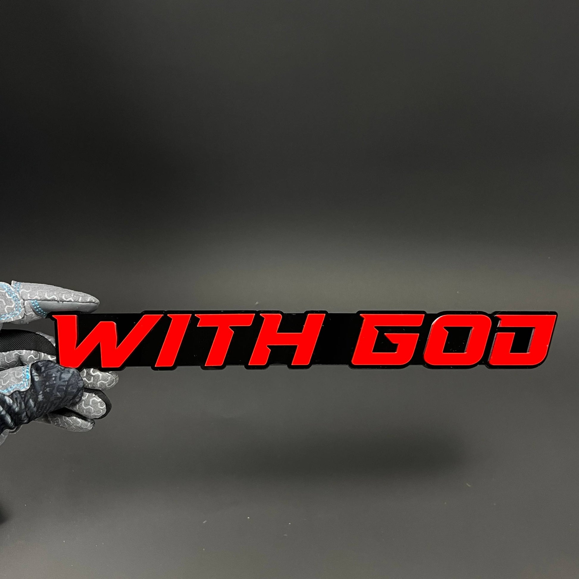 1PC WITH GOD 3D Acrylic Badge - Car Truck Emblem Fender Tailgate Trunk Sticker