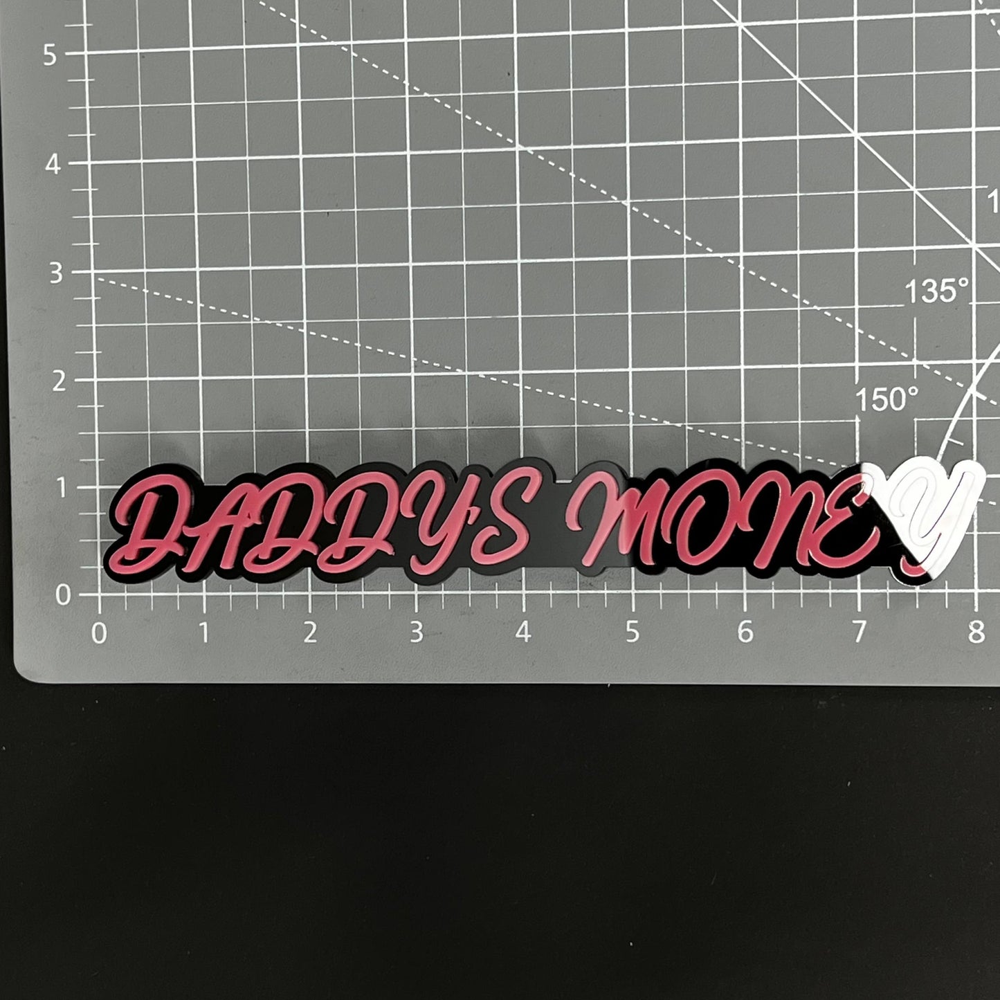 1PC DADDYS MONEY 3D Acrylic Badge - Car Truck Emblem Fender Sticker