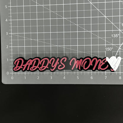 1PC DADDYS MONEY 3D Acrylic Badge - Car Truck Emblem Fender Sticker