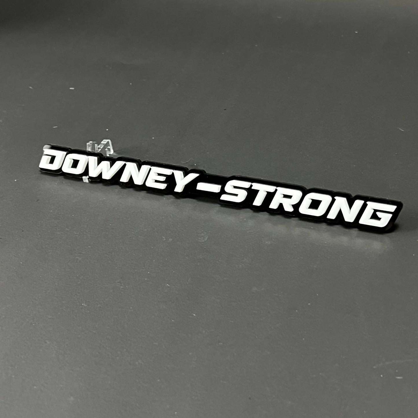1PC DOWNEY-STRONG 3D Acrylic Badge - Car Truck Emblem Fender Sticker