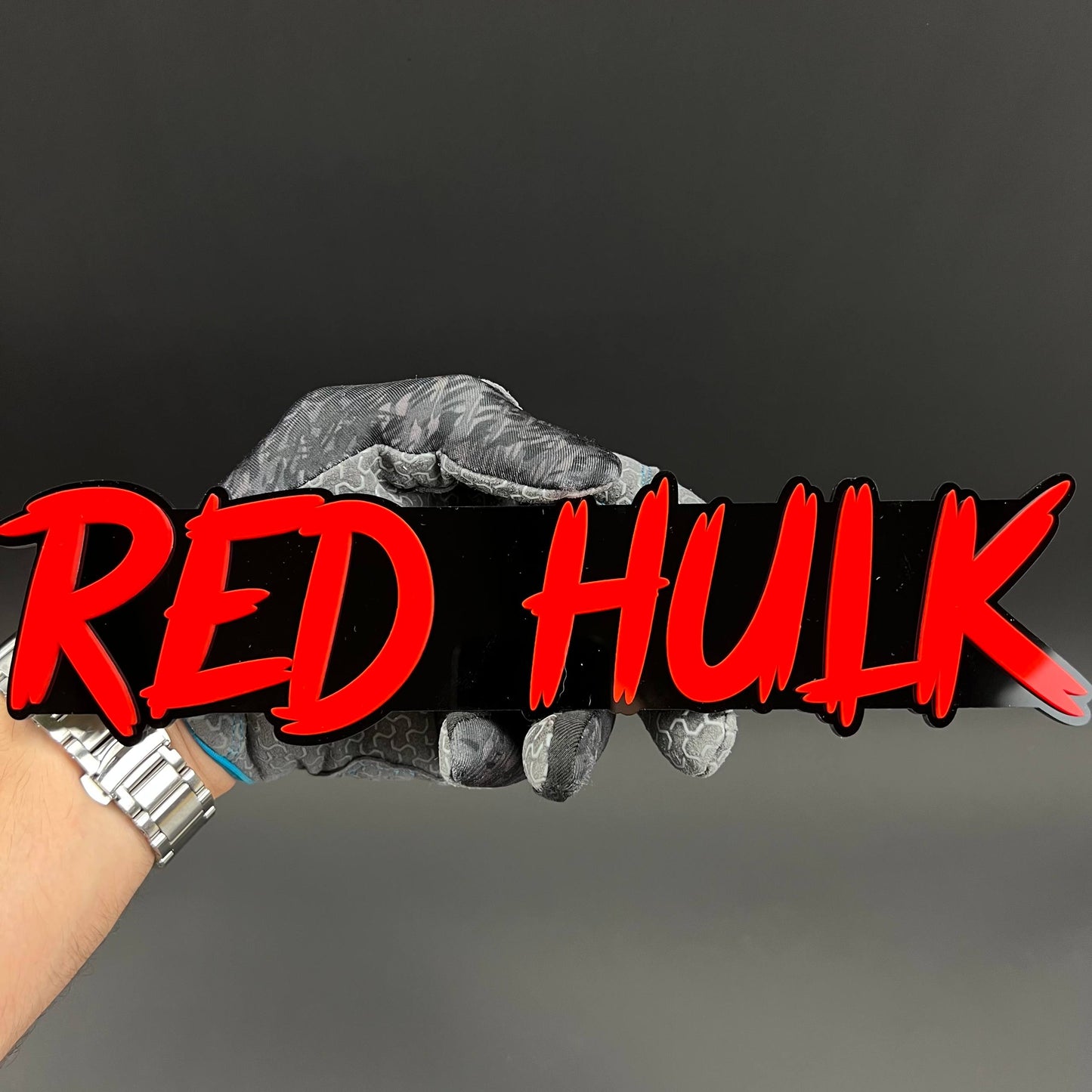 1PC RED HULK 3D Acrylic Badge - Car Truck Emblem Fender Tailgate Trunk Sticker