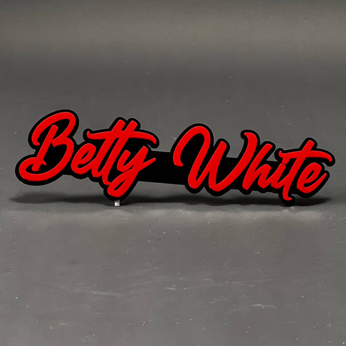 1PC Betty White 3D Acrylic Badge - Car Truck Emblem Fender Sticker