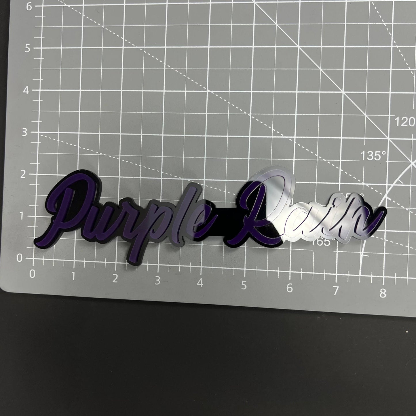 1PC Purple Rain 3D Acrylic Badge - Car Truck Emblem Fender Sticker