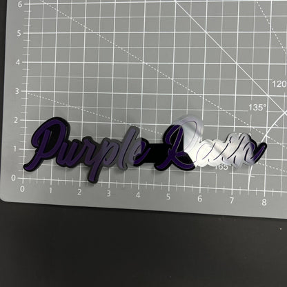 1PC Purple Rain 3D Acrylic Badge - Car Truck Emblem Fender Sticker