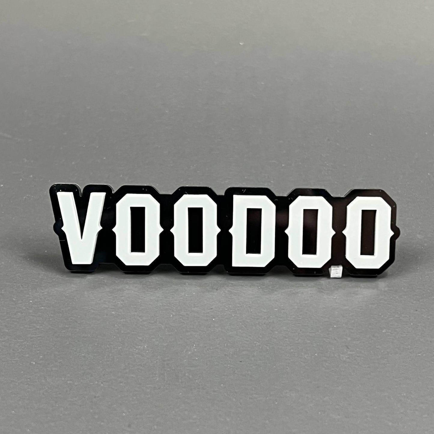 Voodoo White 3D Acrylic Badge - Car Truck Emblem Fender Tailgate Trunk Sticker