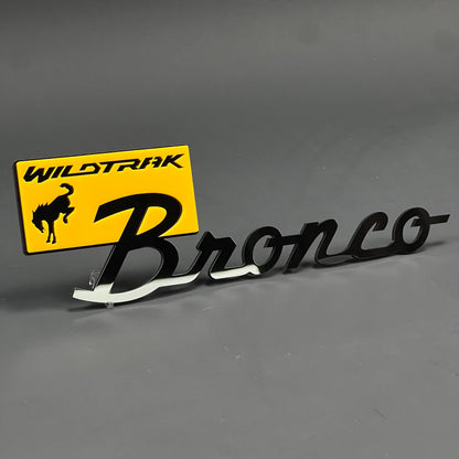 1PC Bronco Wildtrak (Yellow) 3D Acrylic Badge - Car Truck Emblem Fender Tailgate Trunk Sticker