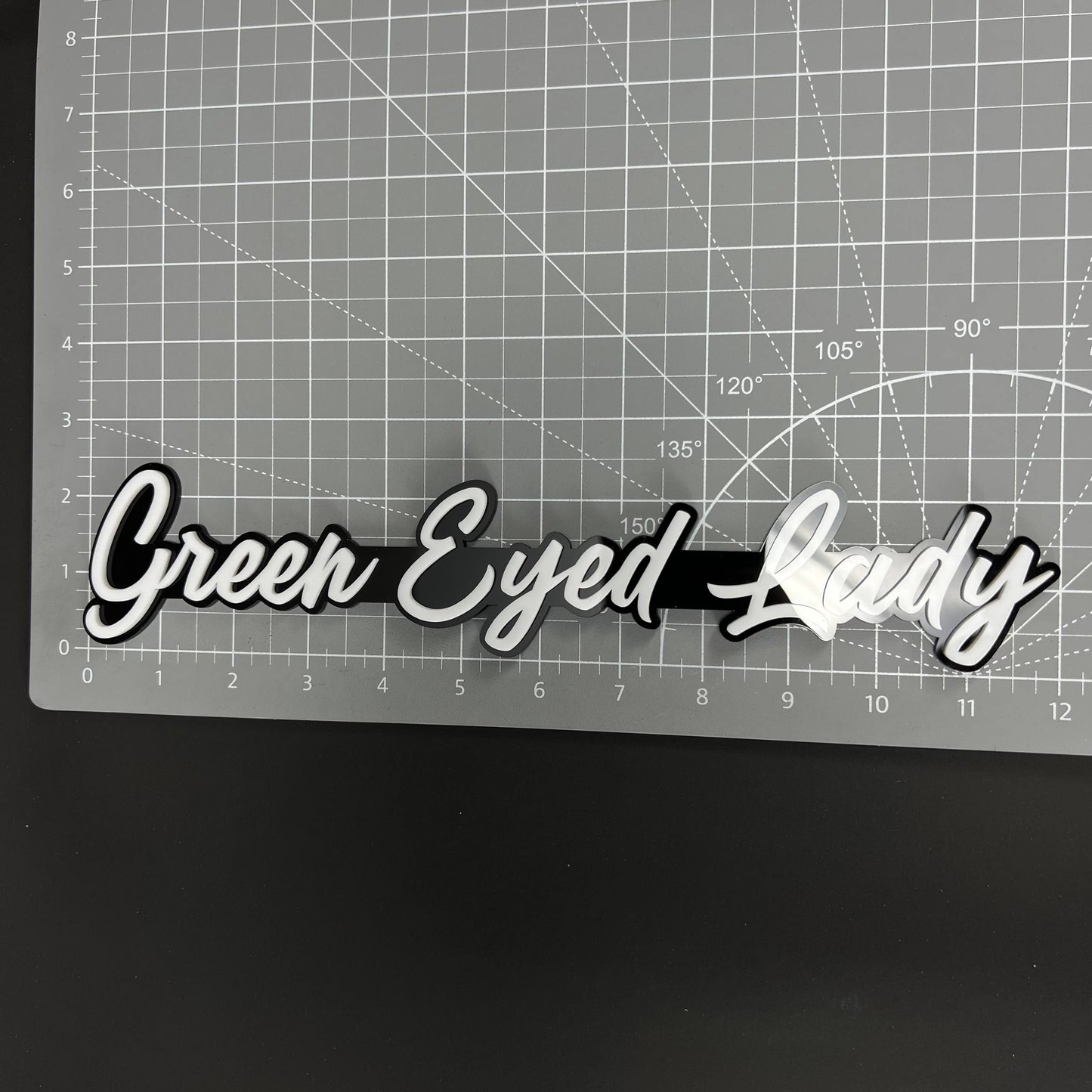 1PC Green Eyed Lady 3D Acrylic Badge - Car Truck Emblem Fender Sticker