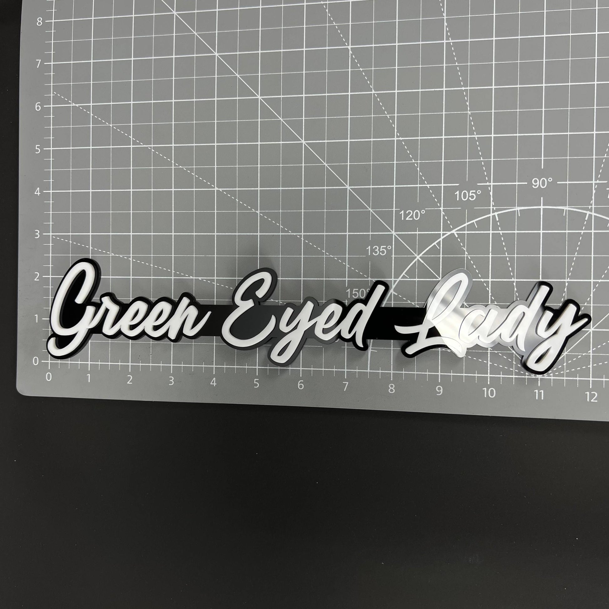 1PC Green Eyed Lady 3D Acrylic Badge - Car Truck Emblem Fender Sticker