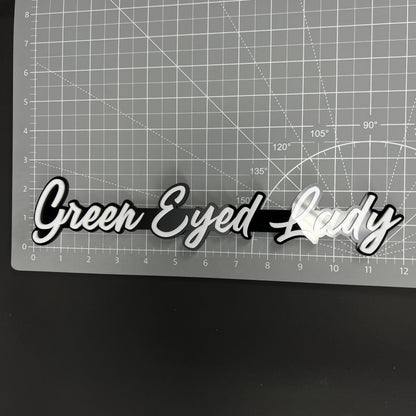1PC Green Eyed Lady 3D Acrylic Badge - Car Truck Emblem Fender Sticker