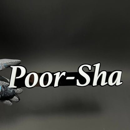 1PC Poor-Sha 3D Acrylic Badge - Car Truck Emblem Fender Tailgate Trunk Sticker