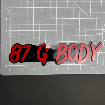 1PC 87 G BODY 3D Acrylic Badge - Car Truck Emblem Fender Tailgate Trunk Sticker