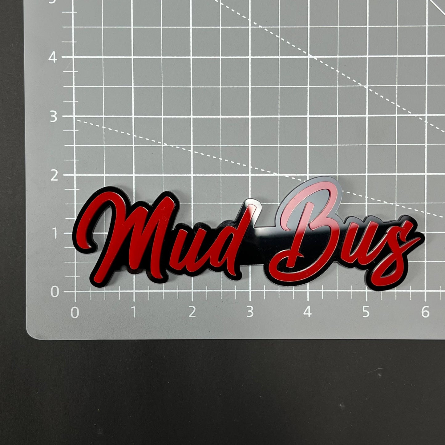 1PC Mud Bus 3D Acrylic Badge - Car Truck Emblem Fender Tailgate Trunk Sticker