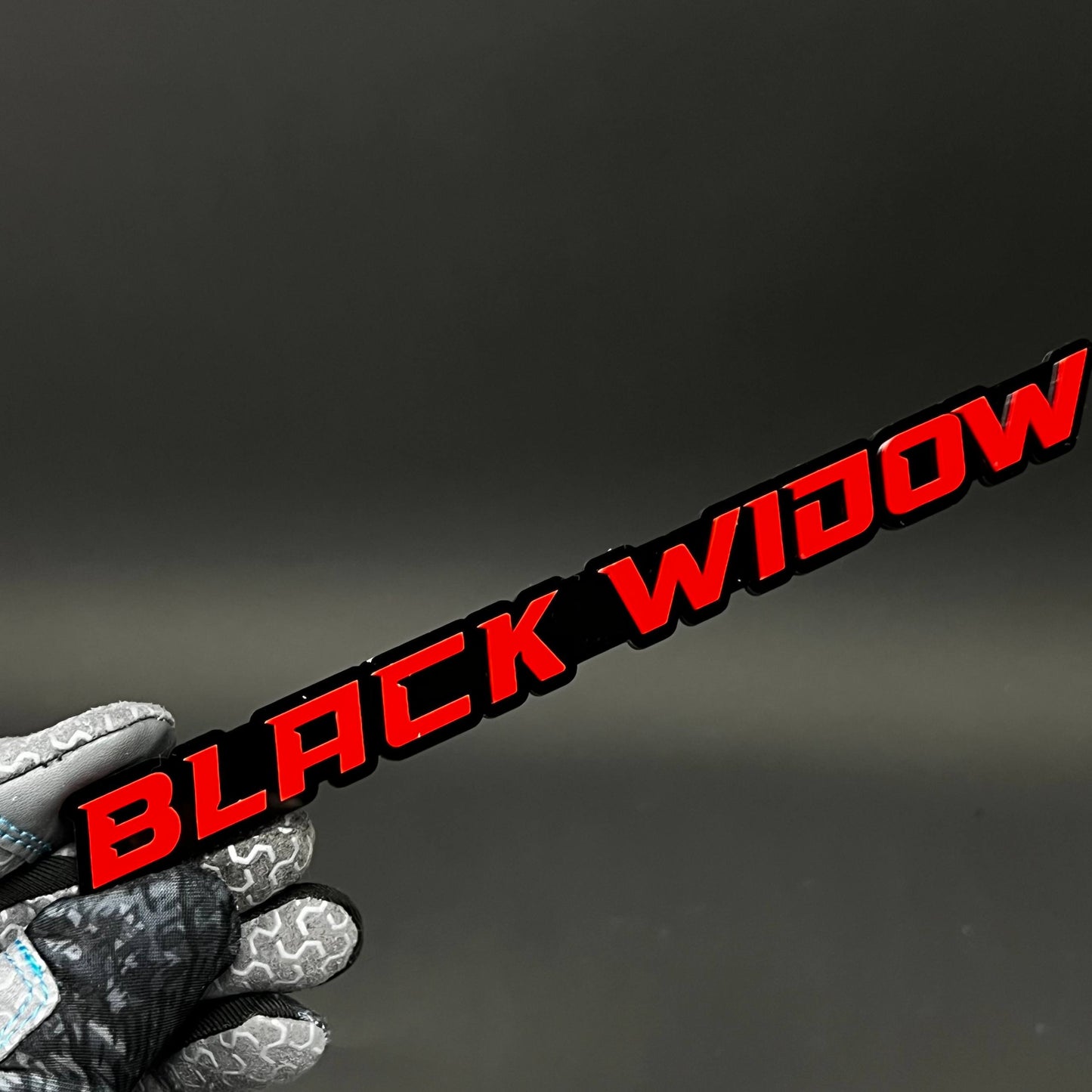 1PC BLACK WIDOW 3D Acrylic Badge - Car Truck Emblem Fender Sticker