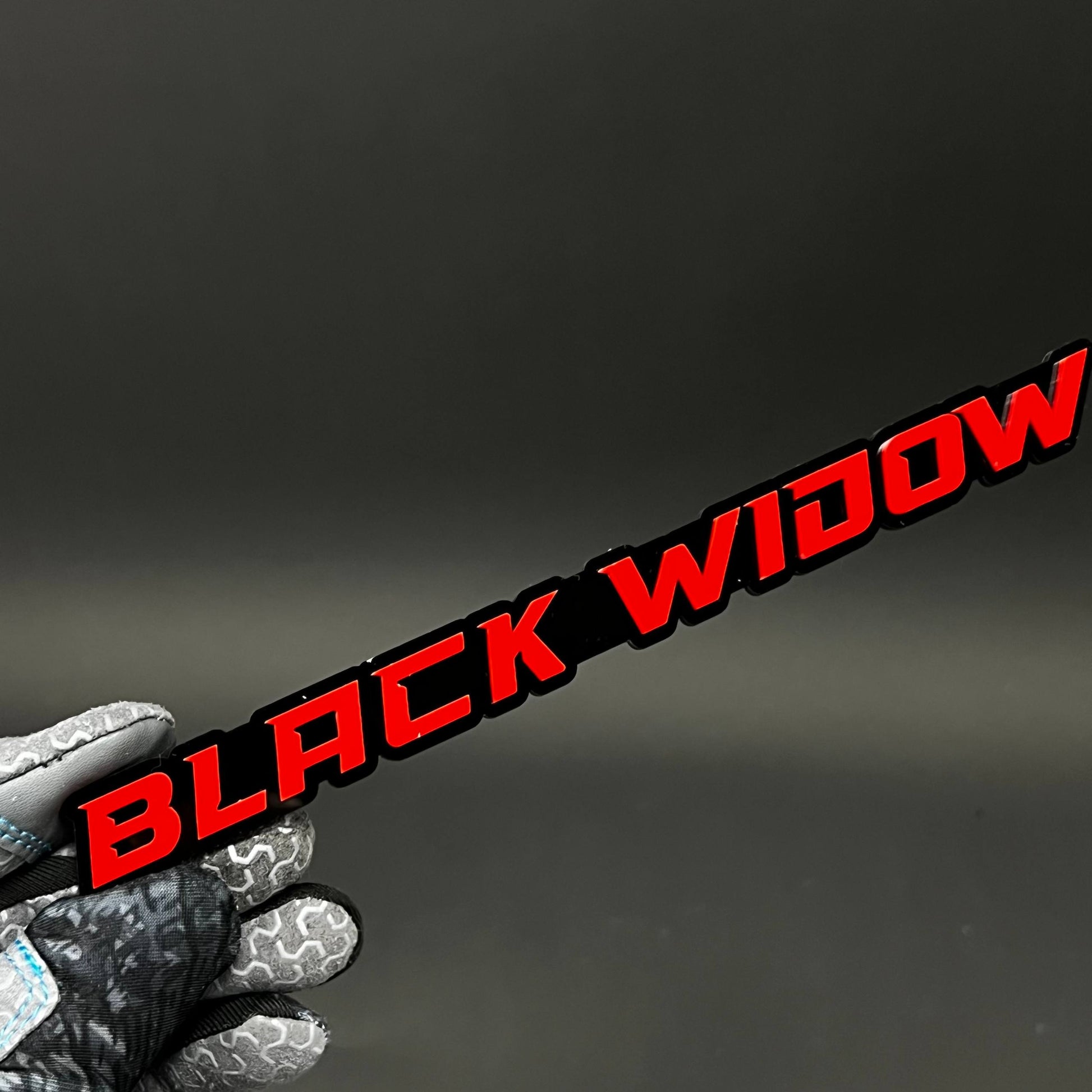 1PC BLACK WIDOW 3D Acrylic Badge - Car Truck Emblem Fender Sticker