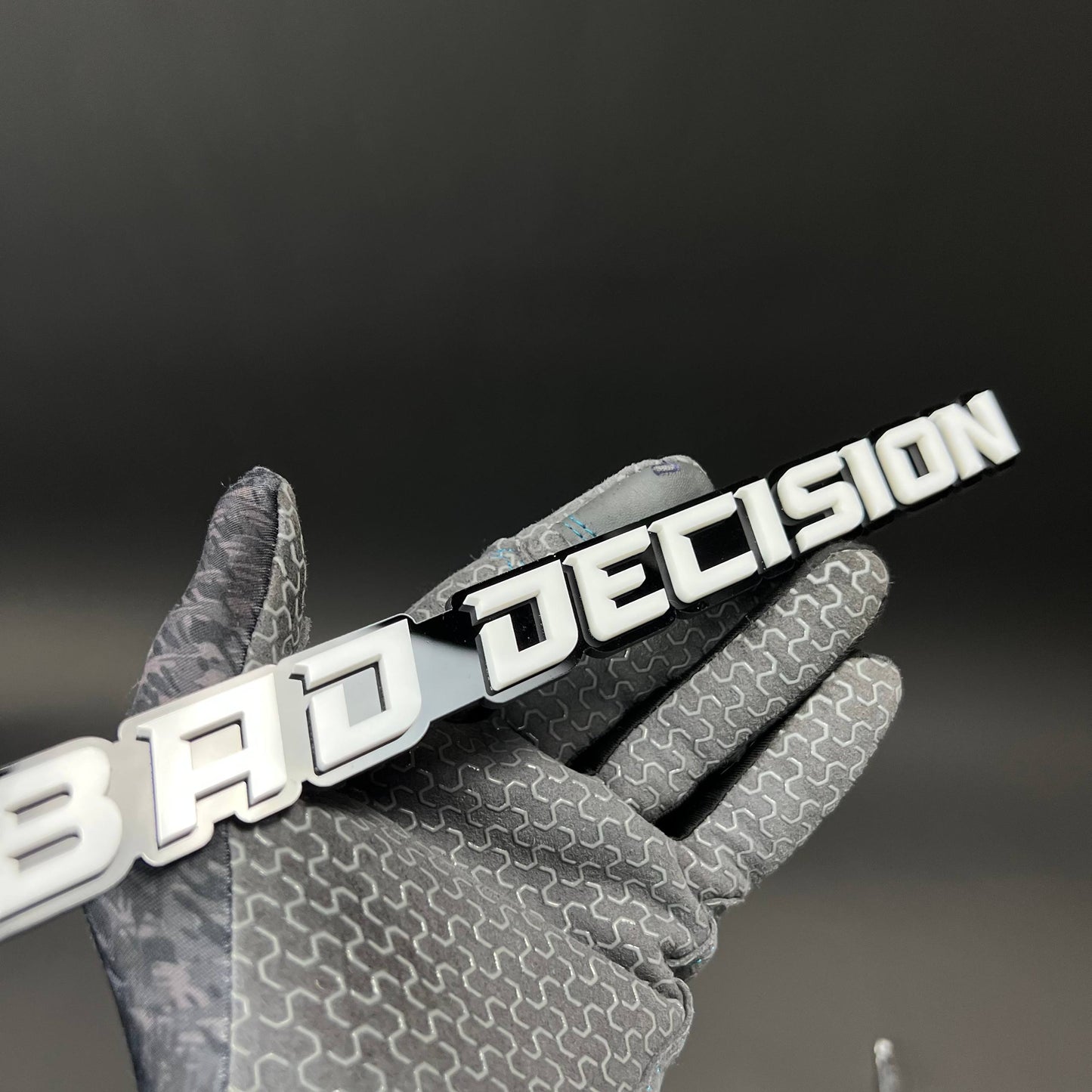 1PC BAD DECISION 3D Acrylic Badge - Car Truck Emblem Fender Sticker