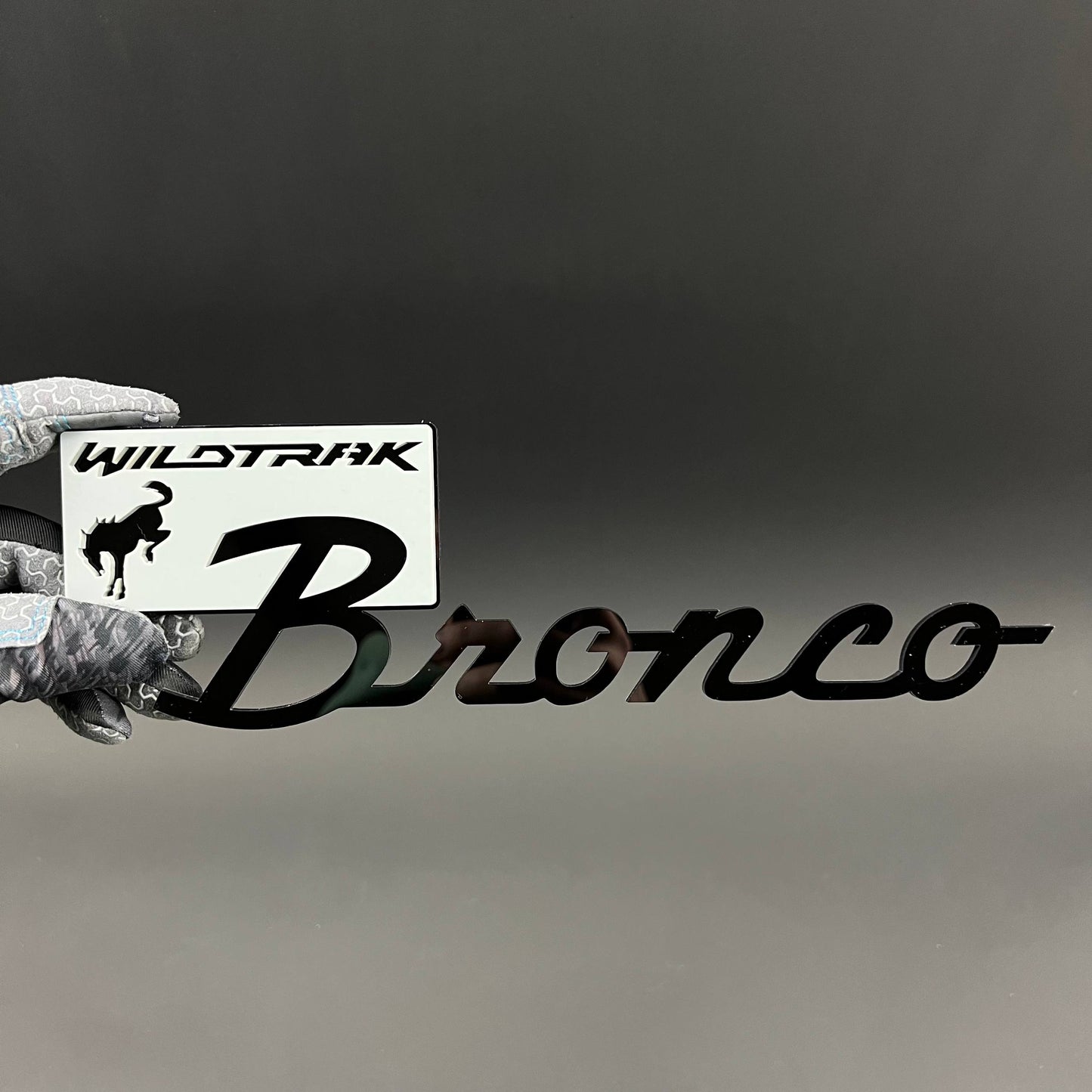 1PC Bronco Wildtrak (Silver) 3D Acrylic Badge - Car Truck Emblem Fender Tailgate Trunk Sticker
