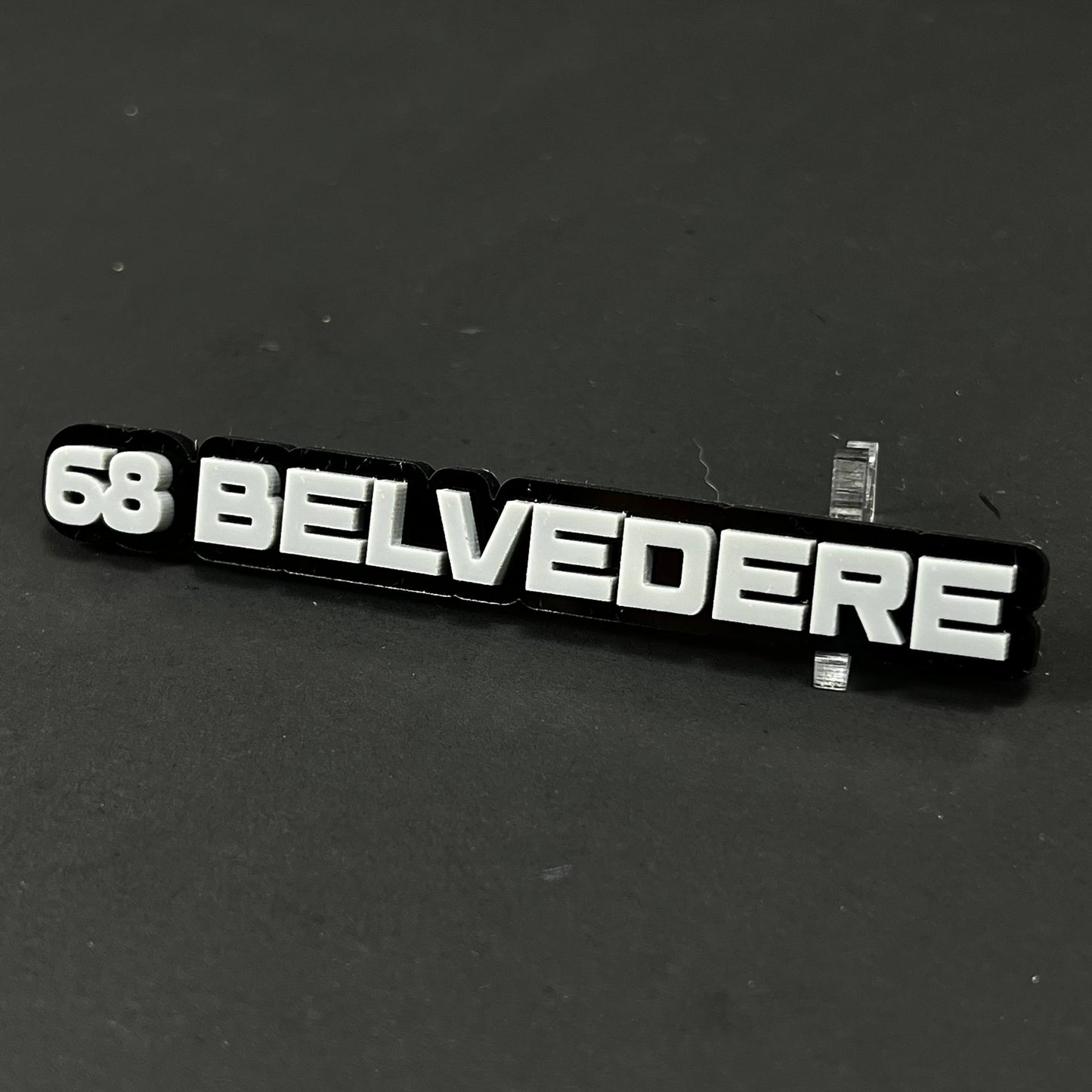 1PC 68 BELVEDERE 3D Acrylic Badge - Car Truck Emblem Fender Sticker