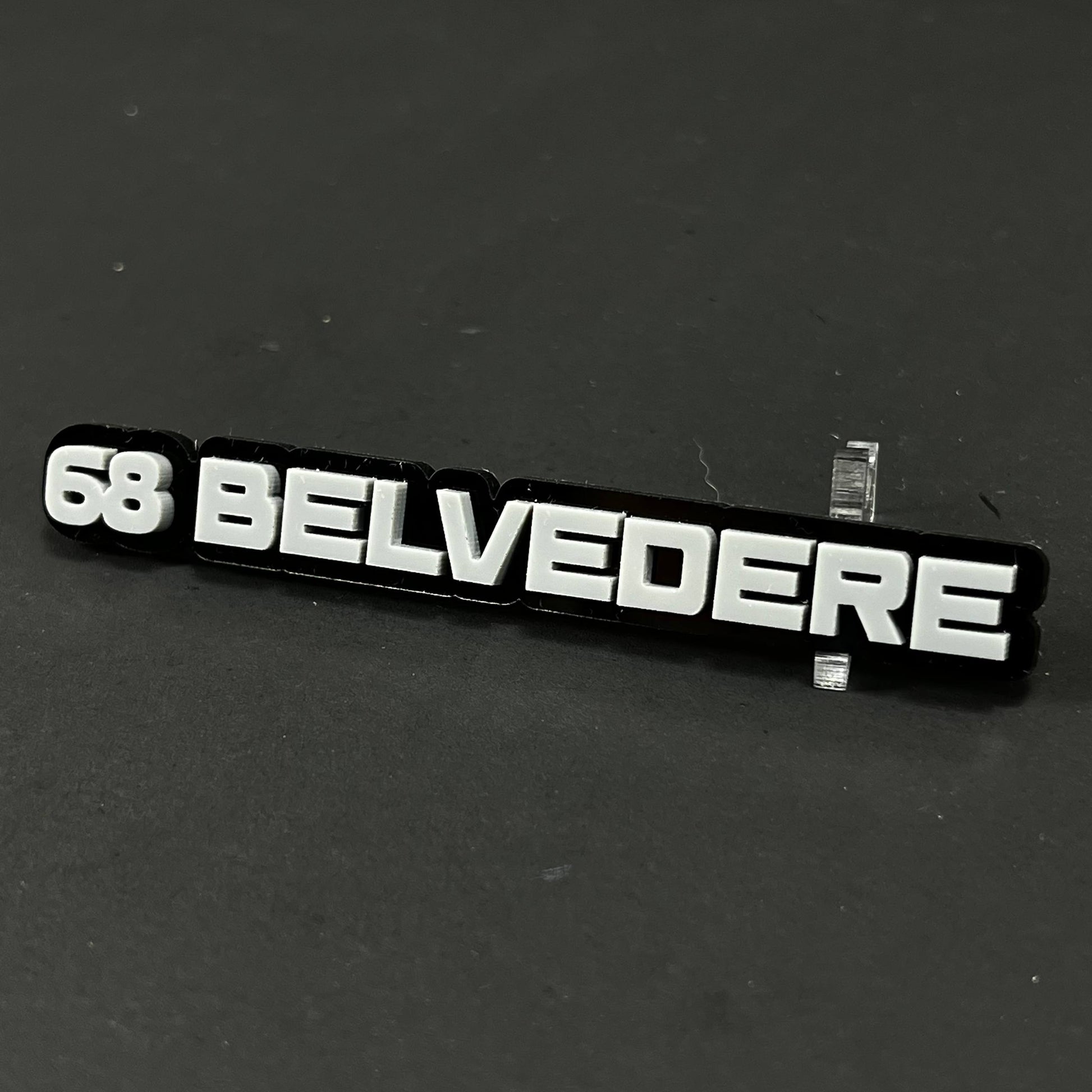 1PC 68 BELVEDERE 3D Acrylic Badge - Car Truck Emblem Fender Sticker