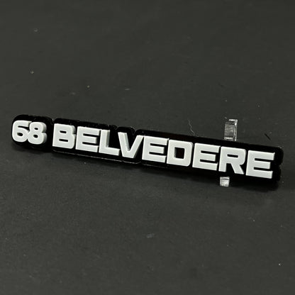 1PC 68 BELVEDERE 3D Acrylic Badge - Car Truck Emblem Fender Sticker