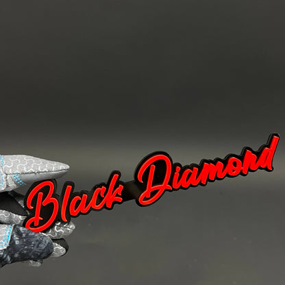 1PC Black Diamond 3D Acrylic Badge - Car Truck Emblem Fender Sticker